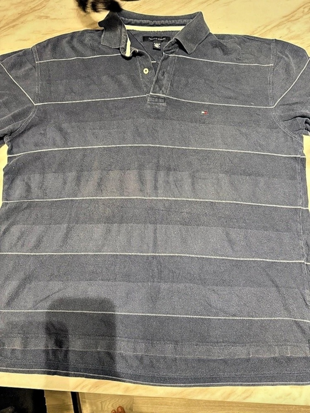 Tommy Hilfiger Striped Polo in Navy Blue size XL